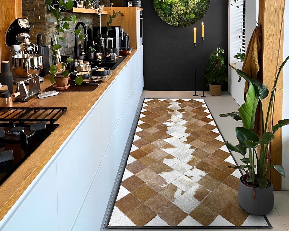 Patchwork kohudsmatta i heminredningen